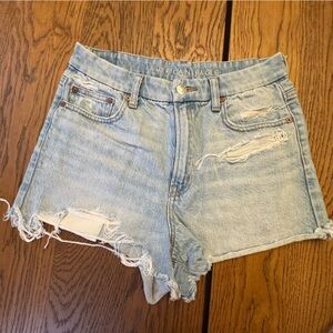 American Eagle Strigid ultra Distressed Denim Shorts pocket Cut offs Booty Short